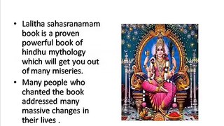 BENEFITS OF LALITHASAHASRANAMAM