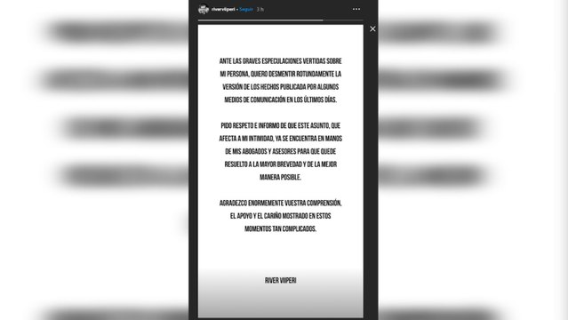 River Viiperi rompe su silencio ante las acusaciones de malos tratos