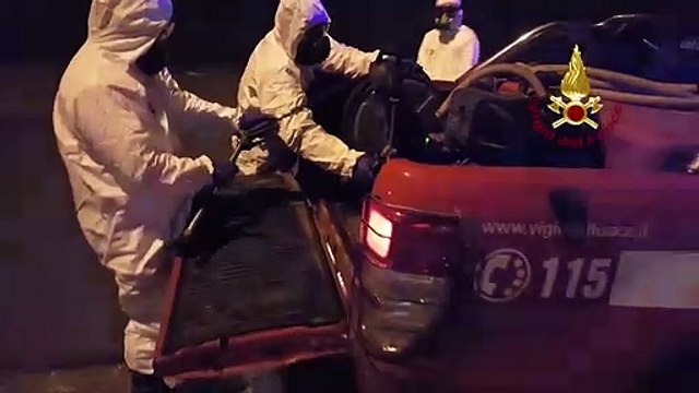 Cuglieri (OR) - Vigili del Fuoco sanificano il territorio (01.04.20)