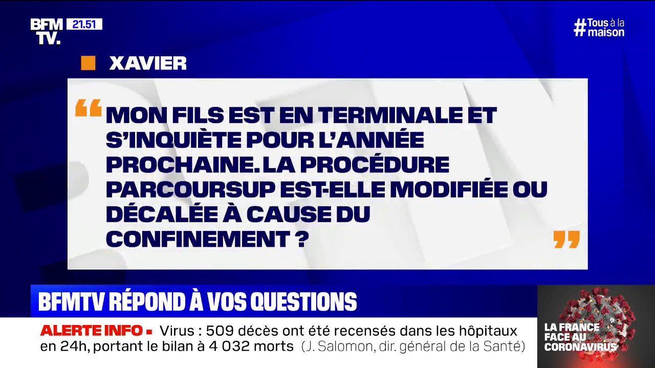 La procédure Parcoursup est-elle modifiée ou décalée à cause du confinement ? BFMTV vous répond