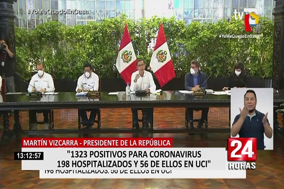 Martín Vizcarra: "Tenemos 1323 casos de Covid-19. De los cuales, 198 están hospitalizados"
