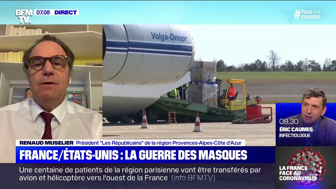Renaud Muselier confirme que des masques commandés par la France ont été rachetés en cash par des Américains "sur le tarmac" en Chine