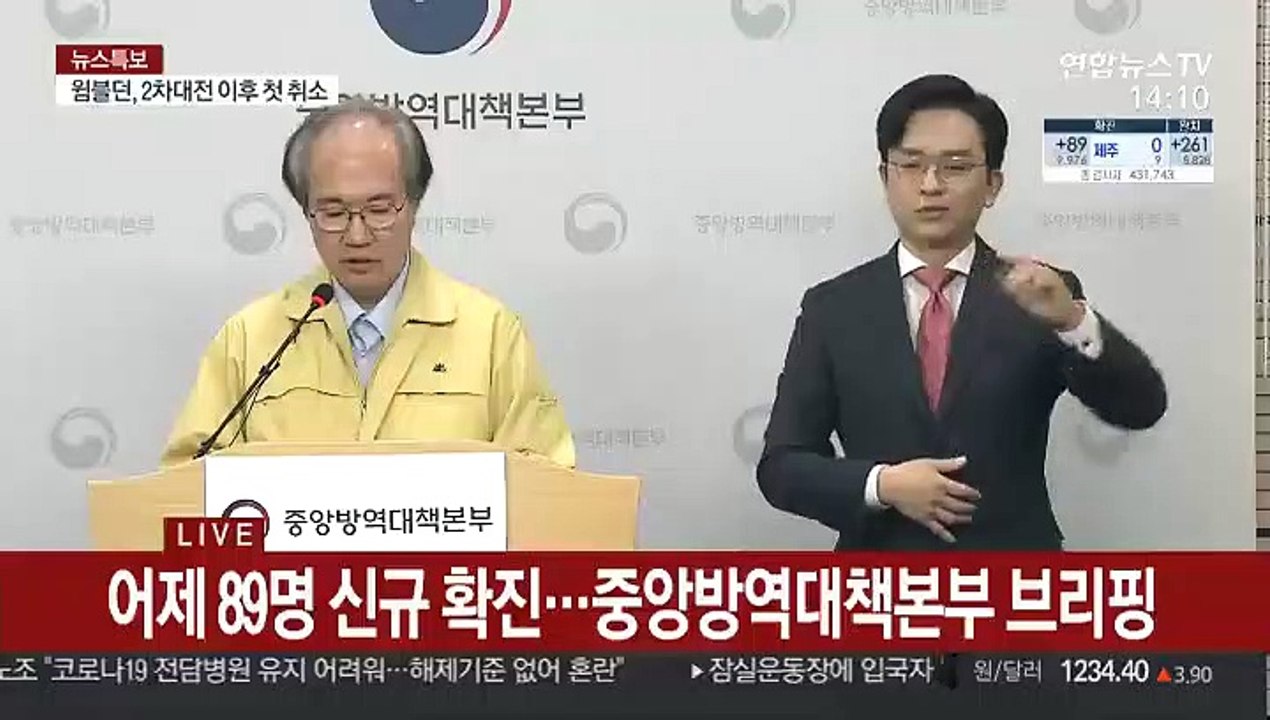 [현장연결] 어제 89명 신규 확진…중앙방역대책본부 브리핑