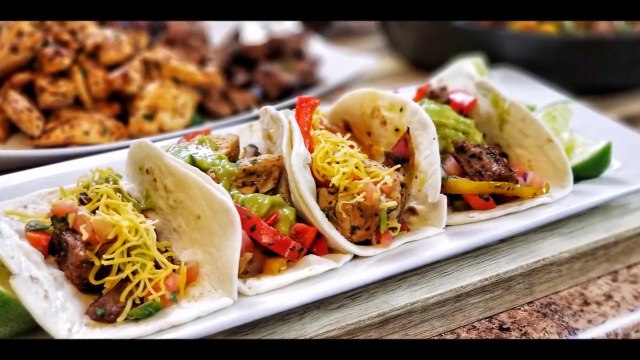 Chicken and Steak Fajitas - How to make Chicken Fajitas - Mexican Food