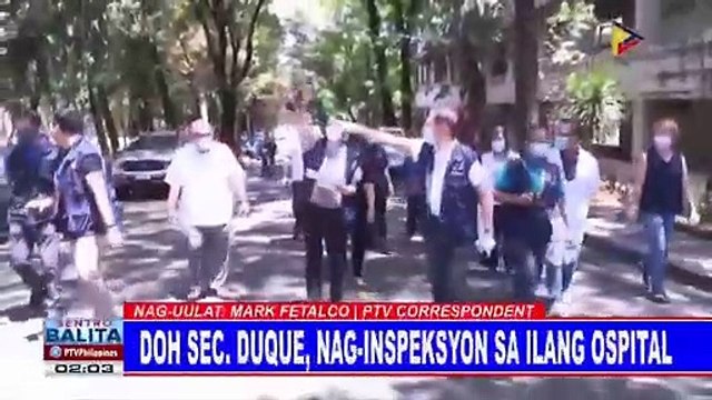 DOH Sec. Duque, nag-inspeksyon sa ilang ospital