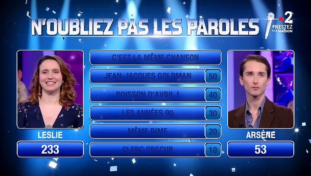 Un poisson d'avril dans N'oubliez pas les paroles