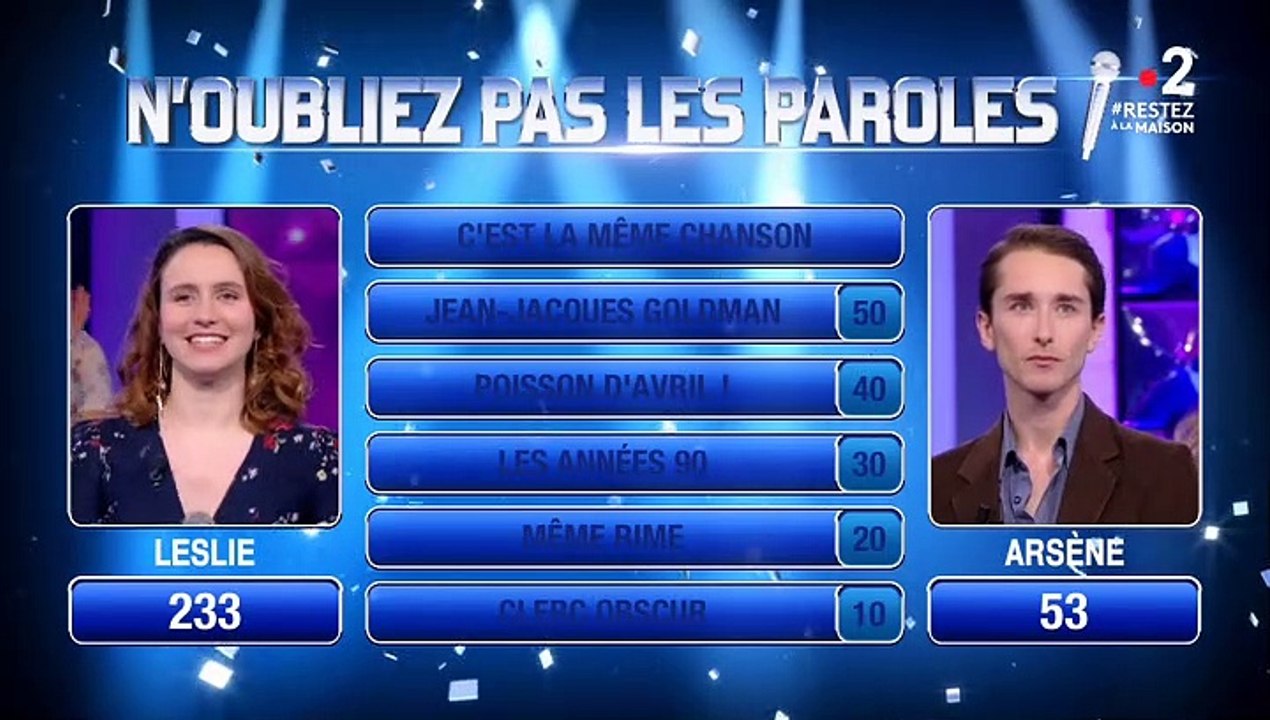 Un poisson d'avril dans "N'oubliez pas les paroles"