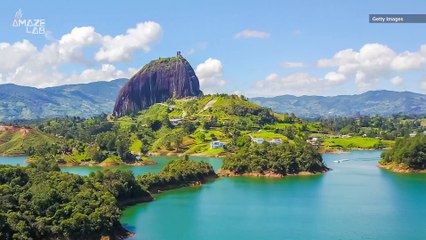 Massive Rock with Staircase Provides Incredible View of Colombia