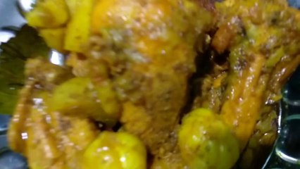 Asian food: hot spicy chicken curry