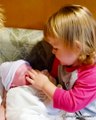 Funny Big Sisters Meet Newborn