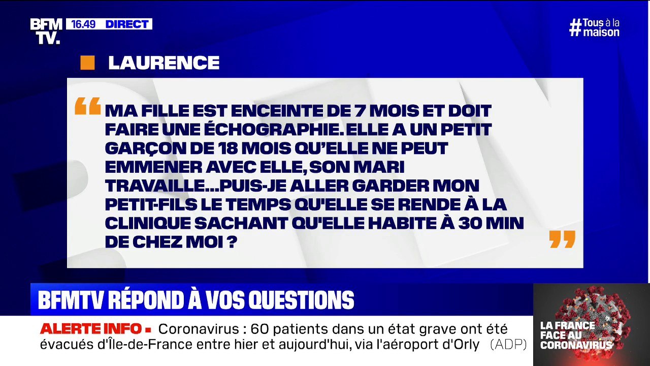 Ma fille doit s'absenter pour faire une échographie. Puis-je aller garder mon petit-fils ?