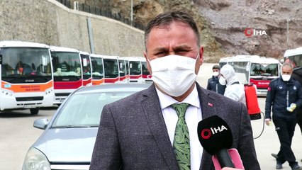 Gümüşhane'den geçen her araç dezenfekte ediliyor