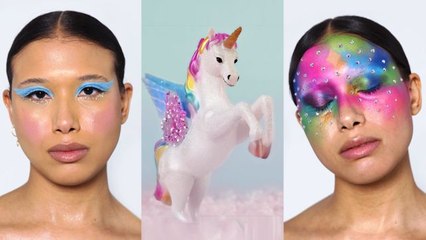 3 Makeup Artists Turn a Model Into a Unicorn