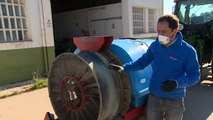 Imidra explica la carga de 2.200 litros de agua y lejía en tractores