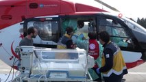 Ambulans helikopter anne karnından alınan 6 aylık bebek için havalandı