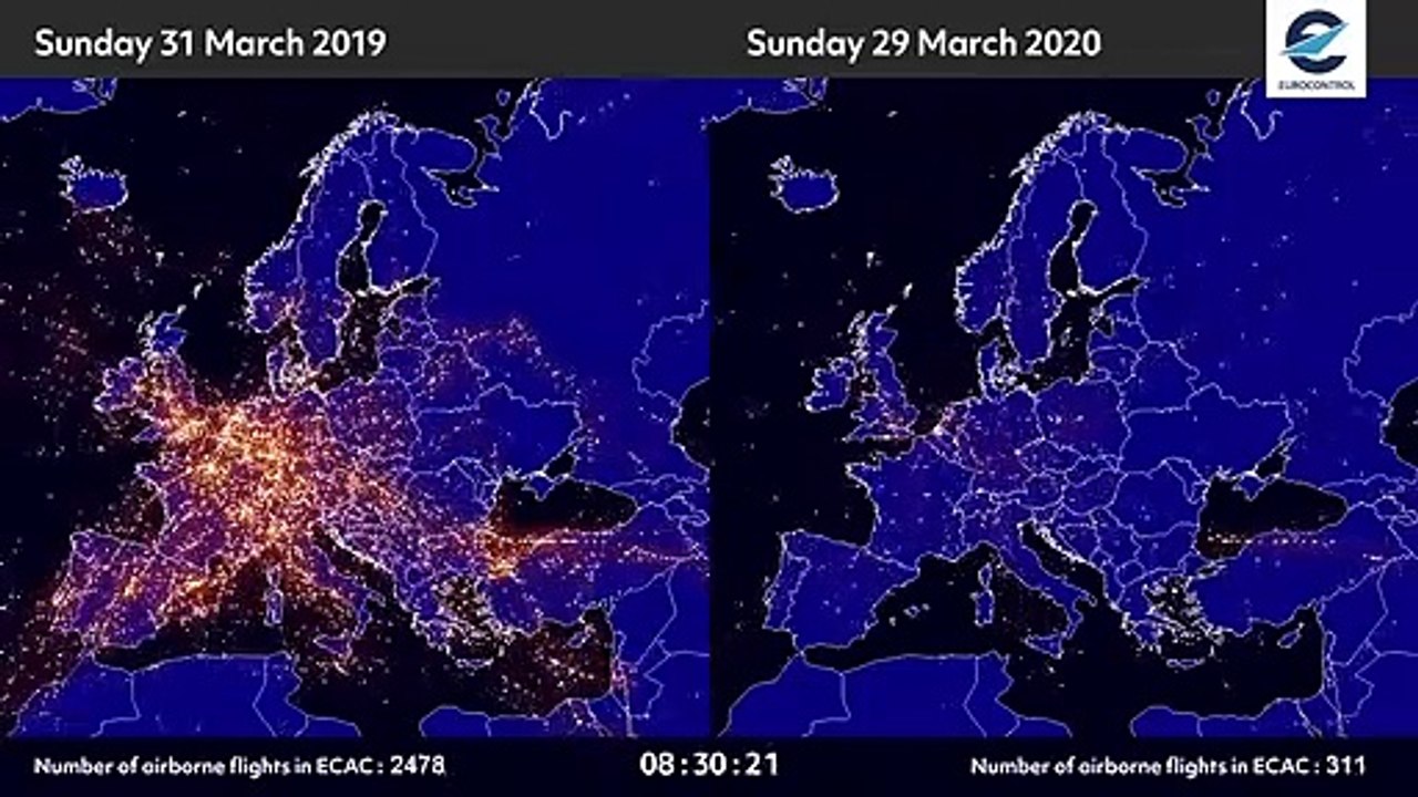 O céu está deserto, as diferenças no espaço aéreo durante a pandemia