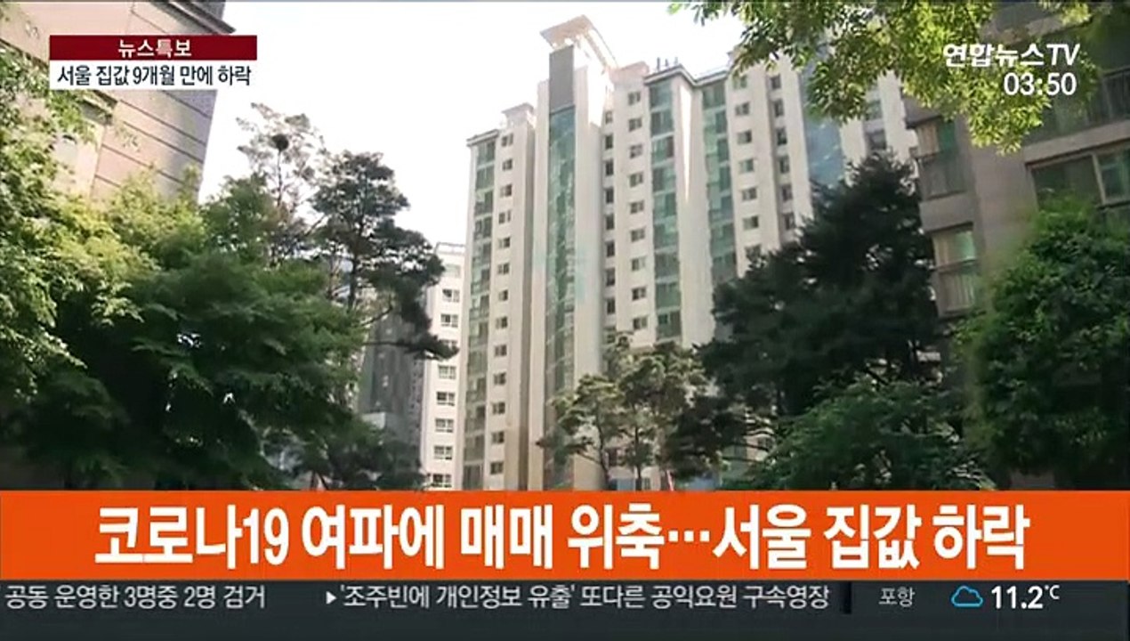 서울 아파트값 9개월 만에 하락…"코로나19가 좌우"