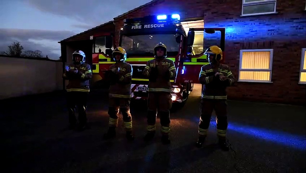 Lincolnshire Fire & Rescue fire fighters show t...
