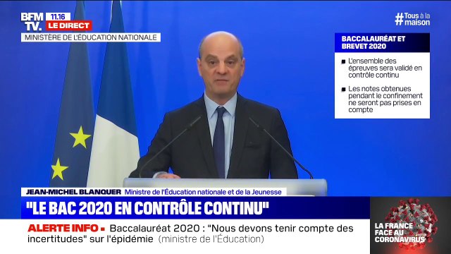 Bac 2020 en contrôle continu: Jean-Michel Blanquer annonce un jury pour examiner les livrets scolaires