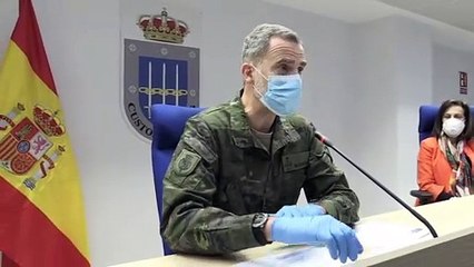 Discurso del Rey Felipe, con mascarilla y vestido de militar