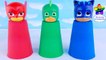 Pj Masks Toys With Kinetic Sand and Finger Paint Learn Colors Song