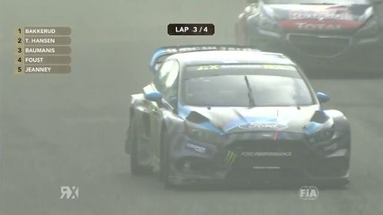 WRX 2016  Germany Q4 Race 5 Bakkerud Incredible WIN with Suspension damage