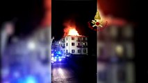 Albino (BG) - Brucia il tetto di un'abitazione in Via San Benedetto (03.04.20)
