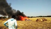 शार्ट सर्किट से लगी आग, गेहूं की फसल जलकर राख