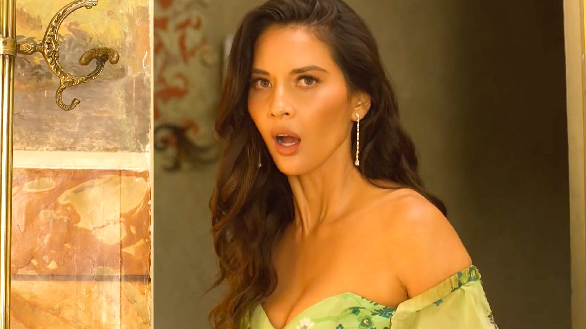 love wedding repeat olivia munn green dress This is sure to be the absolutely messiest wedding of the year., Sam  Claflin, Olivia Munn, and Freida Pinto star in Love Wedding Repeat  on  Netflix April 10 | Netflix