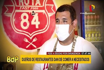Dueño de restaurante hace donaciones en asentamiento humano