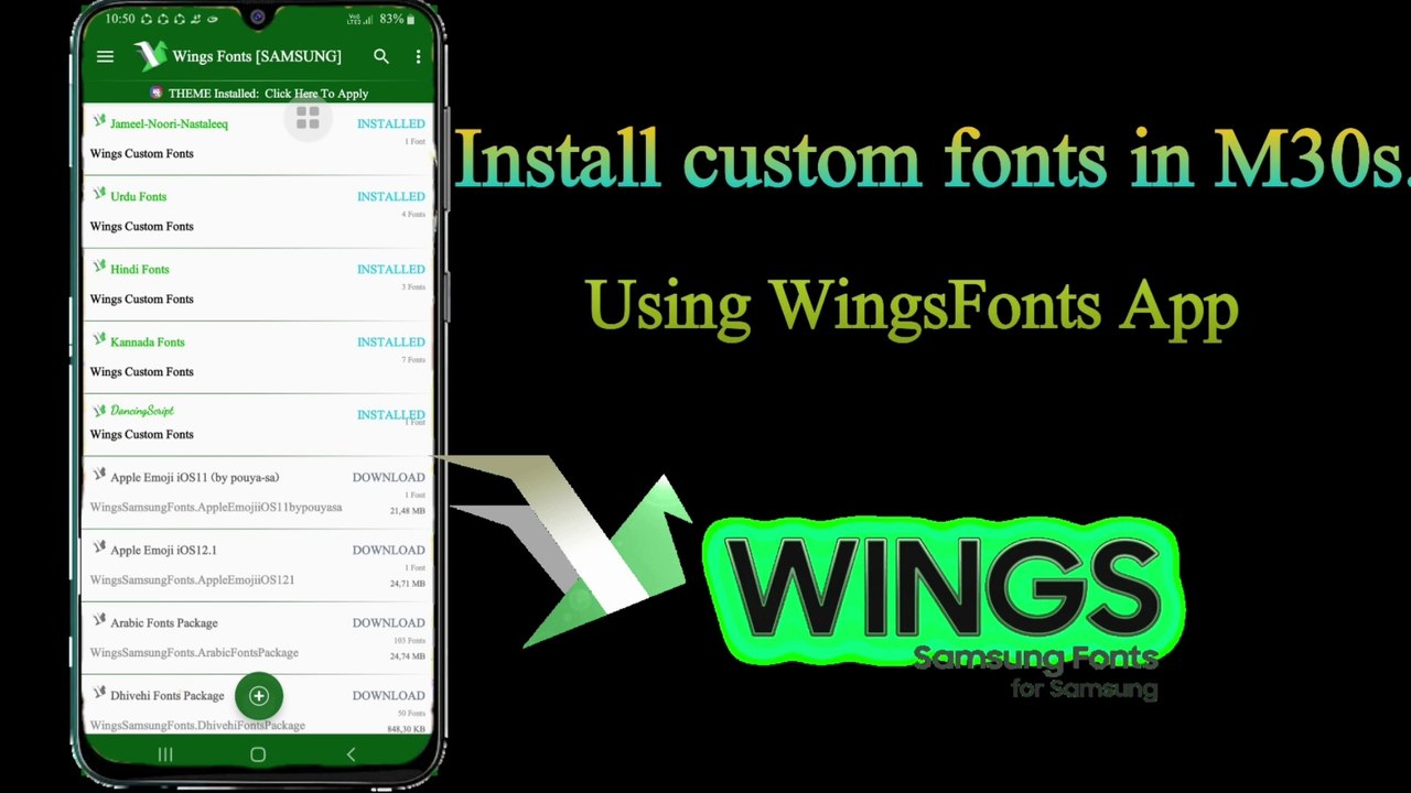 How to install custom fonts in M30s| Android 10Q One UI2.0 /9π 1UI1.5 | Jameel Noori Nastaleeq Font