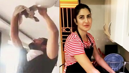 Télécharger la video: Lovebirds Vicky Kaushal And Katrina Kaif CLEANING The House