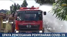 Mobil Damkar Dikerahkan Semprot Disinfektan di Makassar