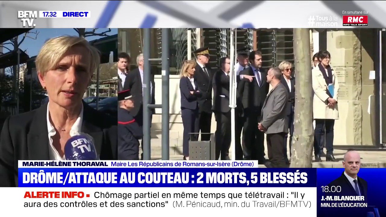 Attaque au couteau: "On déplore 2 morts et 5 blessés graves, c'est terrible" (maire de Romans-sur-Isère)