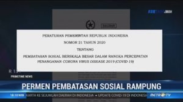 Permen soal Pembatasan Sosial Berskala Besar Rampung
