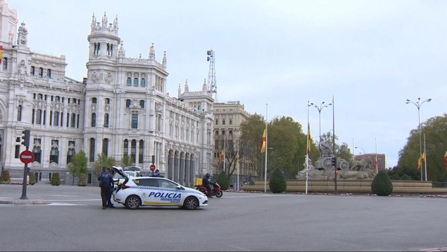 Control de la Policía Municipal realizado en la Plaza Cibeles