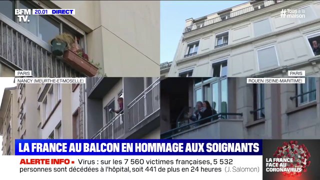 Comme tous les soirs à 20h, la France applaudit les soignants ce samedi