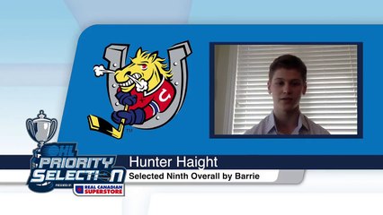 2020 OHL Priority Selection Interview: Hunter Haight
