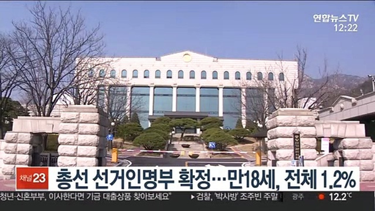 21대 총선 선거인명부 확정…만18세, 전체 1.2%
