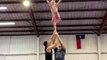 Little Girl Does Spectacular Flip in Air With Help of Two Guys