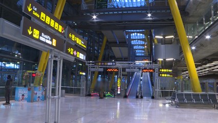 La Terminal 4 del Aeropuerto Adolfo Suárez, vacía por el confinamiento