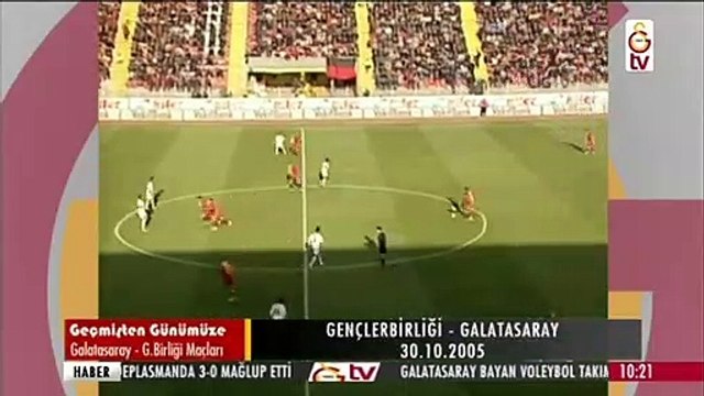 30.10.2005 - 2005-2006 Turkish Super League Matchday 11 Galatasaray 2-1 Gençlerbirliği (Only Galatasaray's Goals)