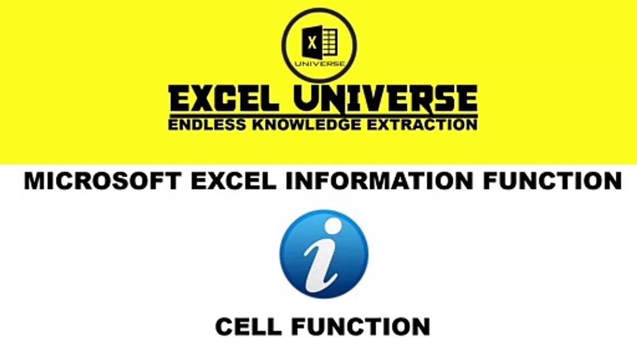 Cell  Function- How to use CELL Function in Excel in Hindi
