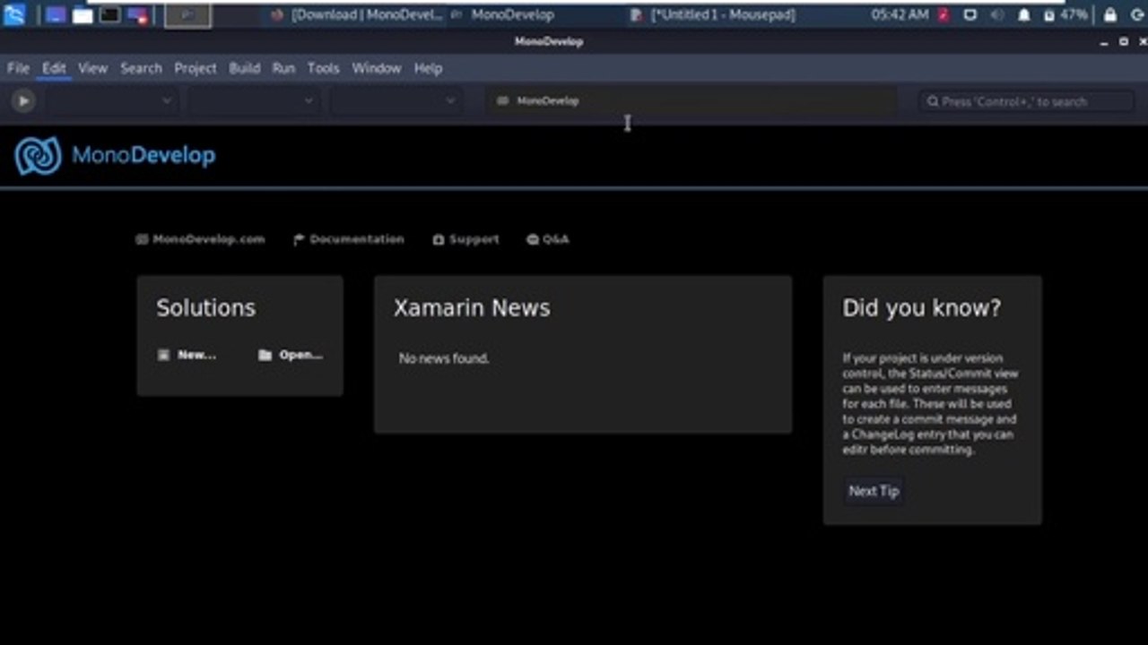 MonoDevelop IDE complete installation in Kali Linux 2020.1