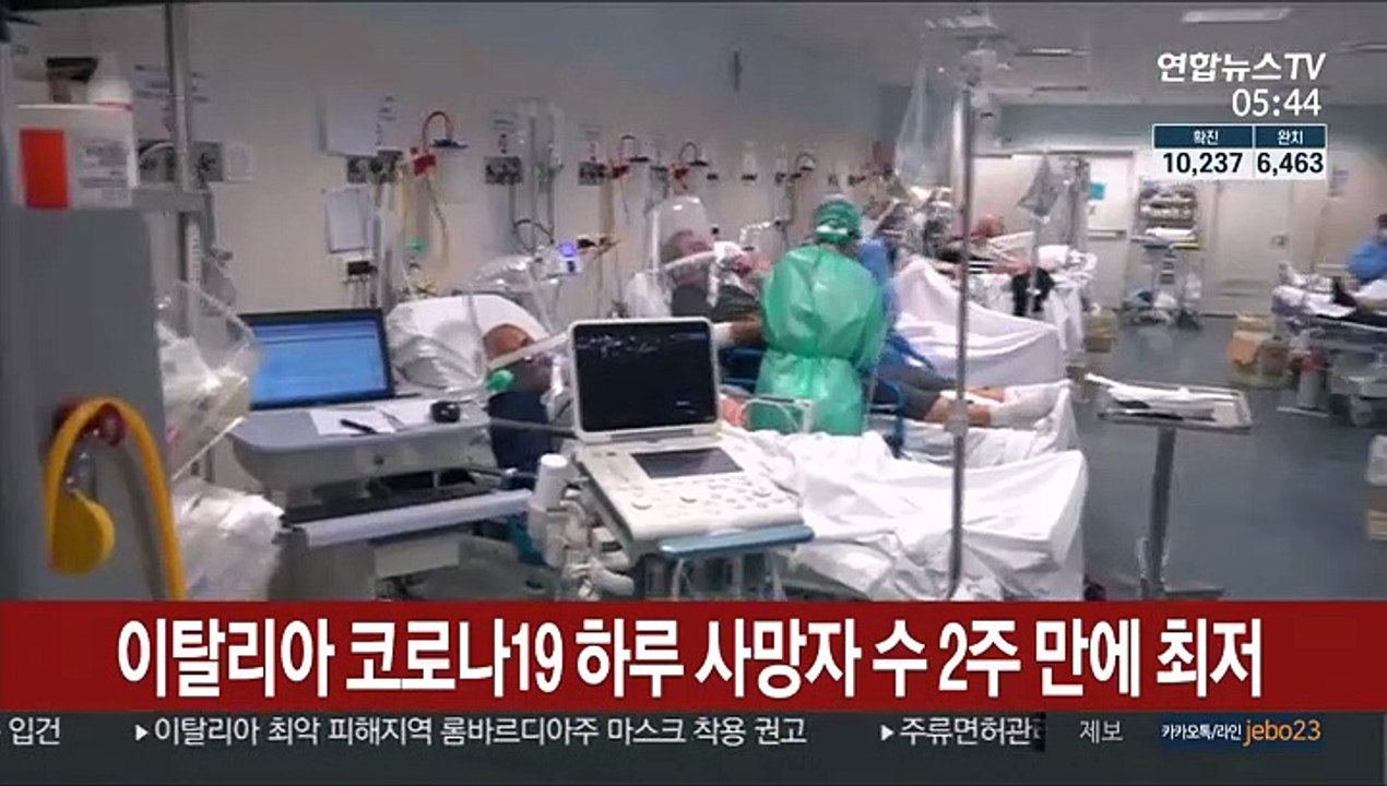 이탈리아 코로나19 하루 사망자 수 2주 만에 최저