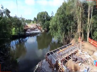 How was a bridge built?