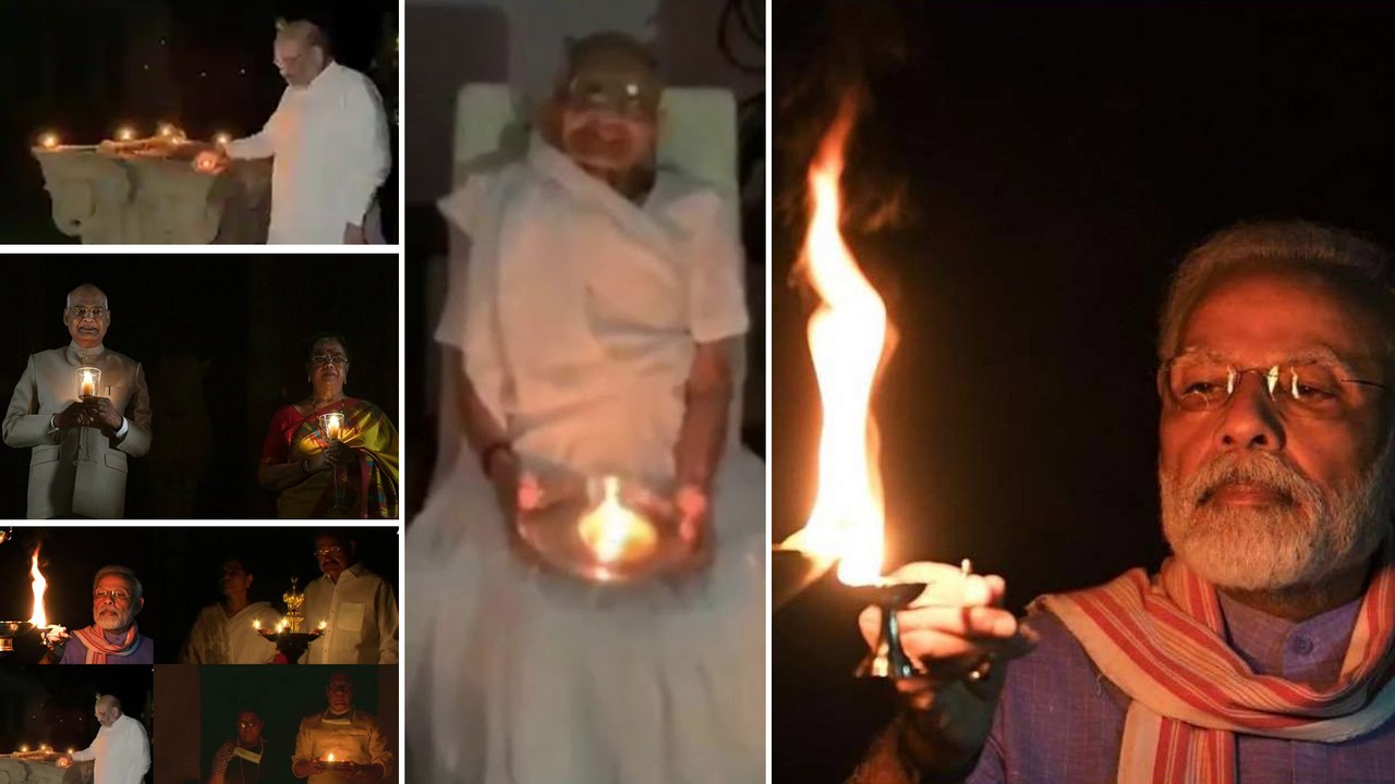Light Lamps: Watch PM Modi lights diyas And BJP...