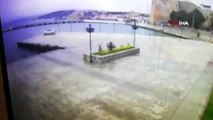 Sinop'ta otomobil denize böyle uçtu... Sürücü kendi imkanlarıyla sudan çıktı