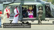 Priestersegen aus dem Hubschrauber