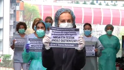 Download Video: Protesta de sanitarios en Bilbao por la falta de medios